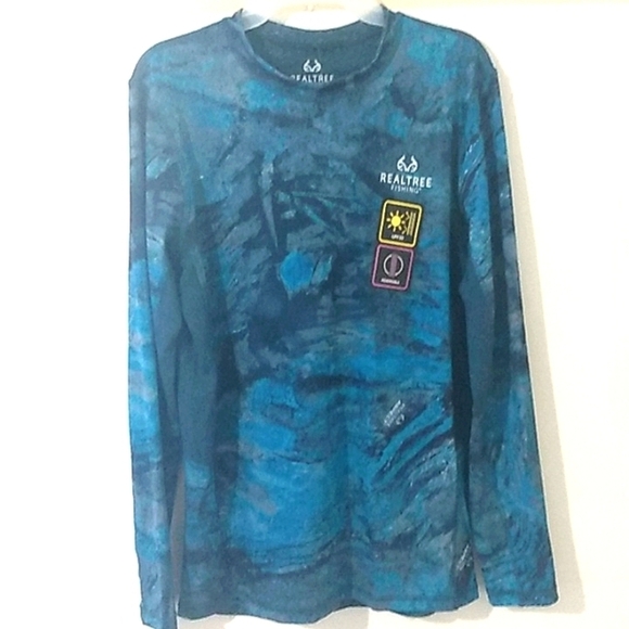 REALTREE ASPECT FISHING REVERSIBLE PERFORMANCE LONG SLEEVE TEE SHIRT SIZE S NWT - Picture 2 of 10